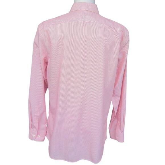 Banana Republic SZ L Slim Fit 100% Cotton Orange Striped Men's Button Up Shirt - Picture 3 of 15